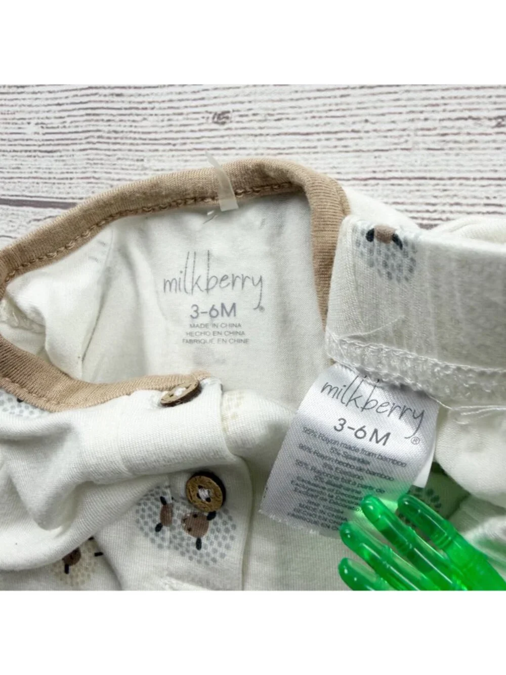 Milkberry Baby 2-Piece Outfit Long Sleeve Bodysuit Pants Sheep Print 3-6 Months